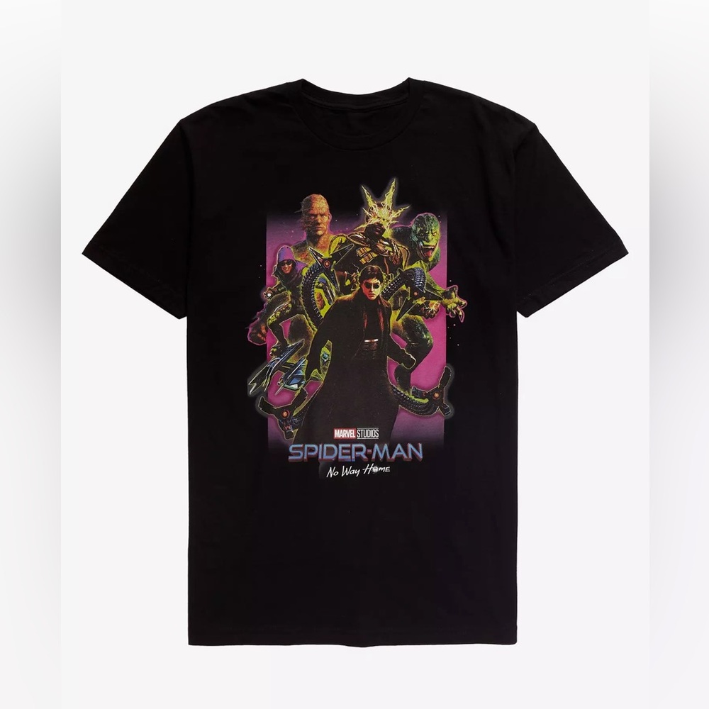 Hot Topic Marvel Spider-Man: No Way Home Villains Collage T-Shirt, medium